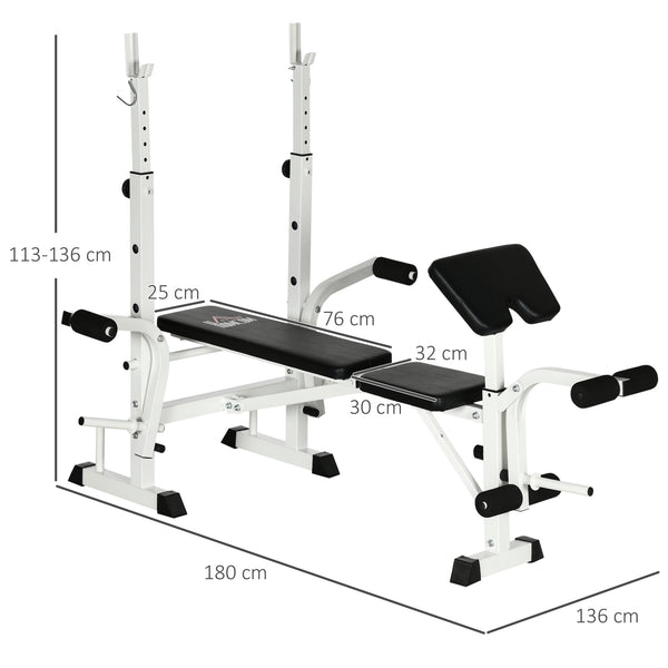 Trainingsbank Hantelbank mit Beinpresse und Hantelablage