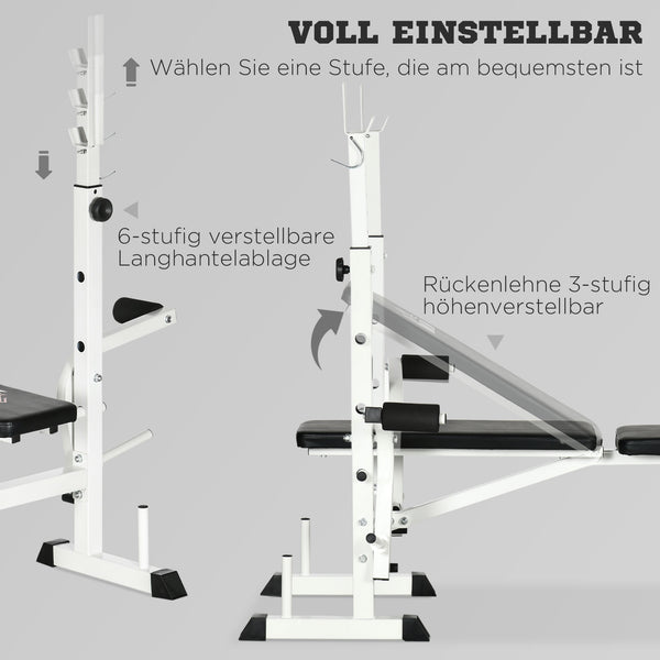 Trainingsbank Hantelbank mit Beinpresse und Hantelablage