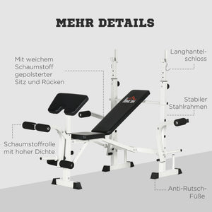 Trainingsbank Hantelbank mit Beinpresse und Hantelablage