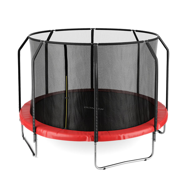 Trampolin 400 cm inkl. Sicherheitsnetz rot