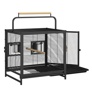 Transportkäfig für Vögel 48 x 38 x 67 cm schwarz