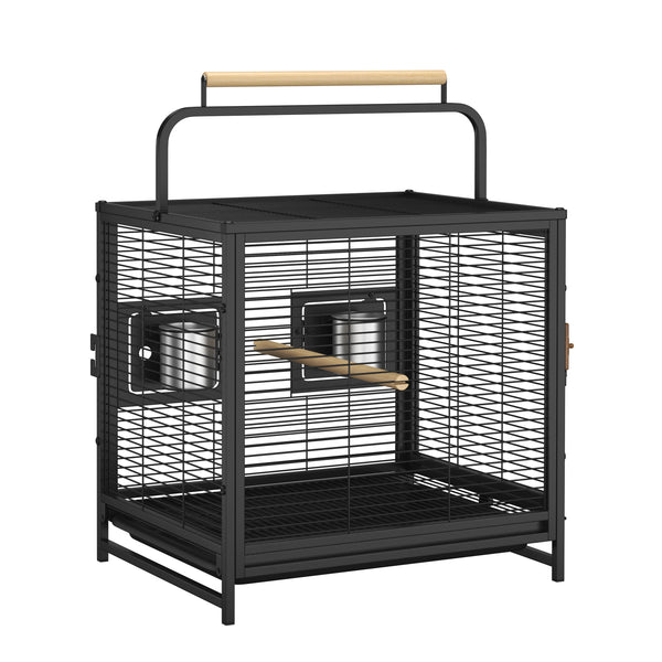 Transportkäfig für Vögel 48 x 38 x 67 cm schwarz