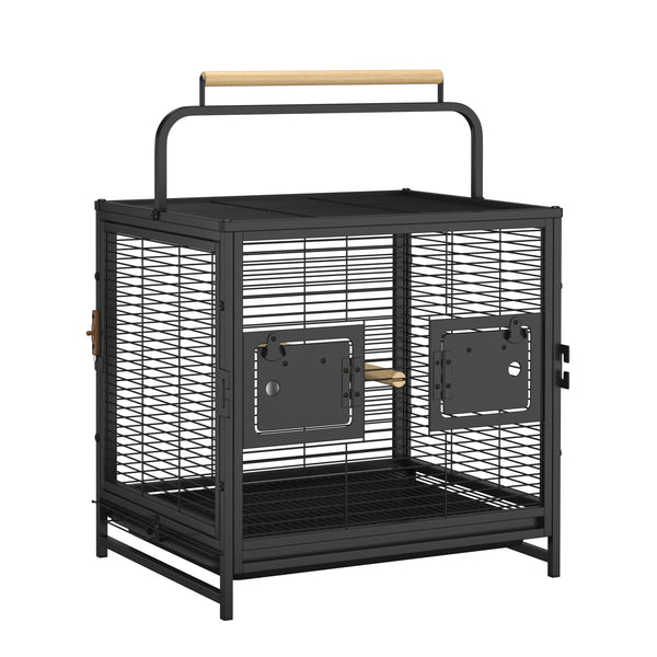 Transportkäfig für Vögel 48 x 38 x 67 cm schwarz