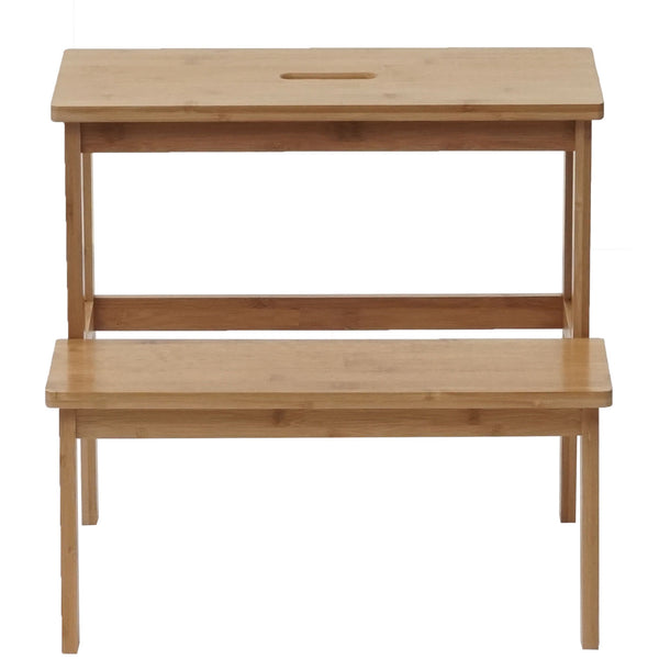 Tritt Leiter Tritthocker Trittbank Holzhocker Bambus 43x47x38cm