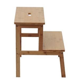 Tritt Leiter Tritthocker Trittbank Holzhocker Bambus 43x47x38cm
