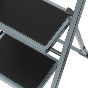 Scaletta a 2 gradini, grigio/nero