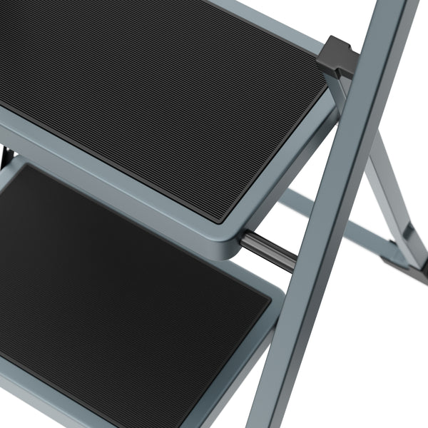 Scaletta a 2 gradini, grigio/nero