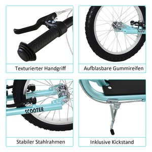 Trottinett Scooter Kickboard Kindertrotti 16 Zoll Luftreifen blau