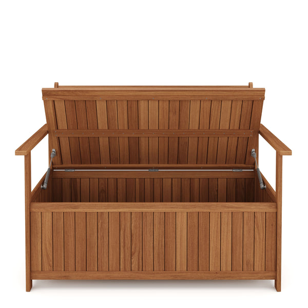 Truhenbank Holz PINTO 119 cm natur/weiss
