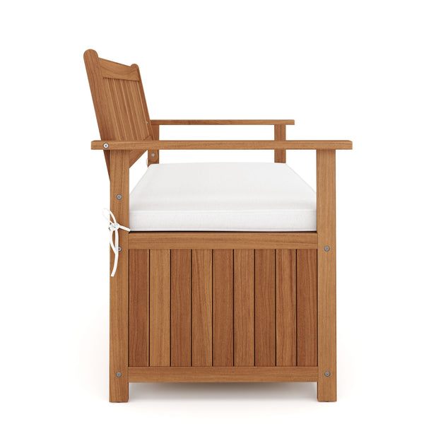 Truhenbank Holz PINTO 119 cm natur/weiss