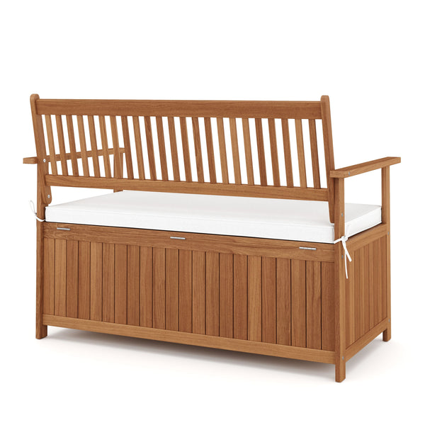 Truhenbank Holz PINTO 119 cm natur/weiss