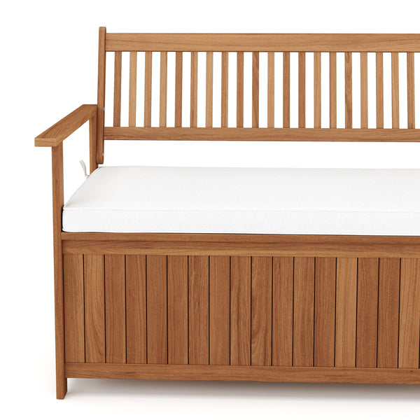 Truhenbank Holz PINTO 119 cm natur/weiss