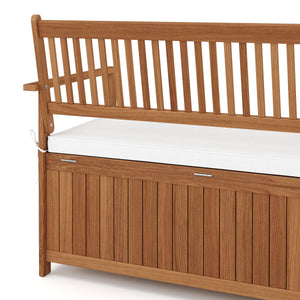 Truhenbank Holz PINTO 119 cm natur/weiss