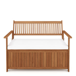 Truhenbank Holz PINTO 119 cm natur/weiss