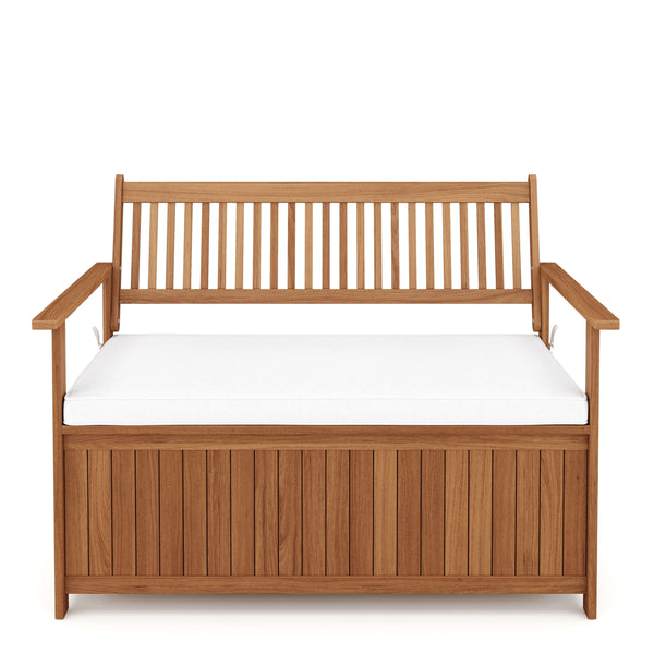 Truhenbank Holz PINTO 119 cm natur/weiss