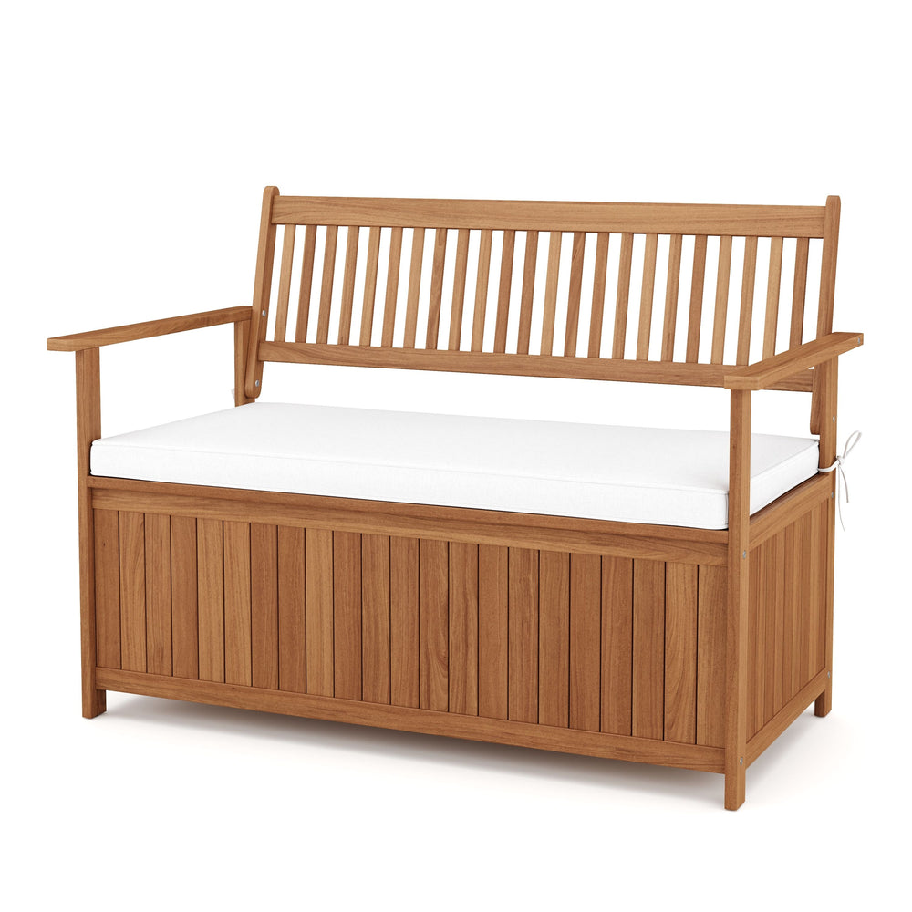 Panca contenitore in legno PINTO 119 cm naturale/bianco