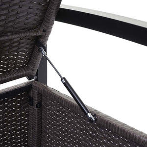 Truhenbank Rattan JAM-F39 3 Sitzer grau-meliert Kissen grün