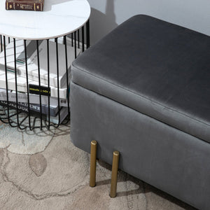 Truhenbank Sitzbank mit Stauraum Dunkelgrau 100cm