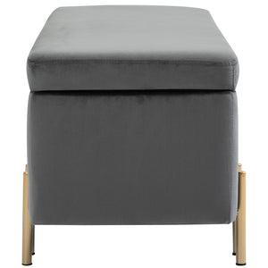 Truhenbank Sitzbank mit Stauraum Dunkelgrau 100cm