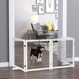 Türschutzgitter Holz Absperrgitter für Hunde 305x35.5x82cm