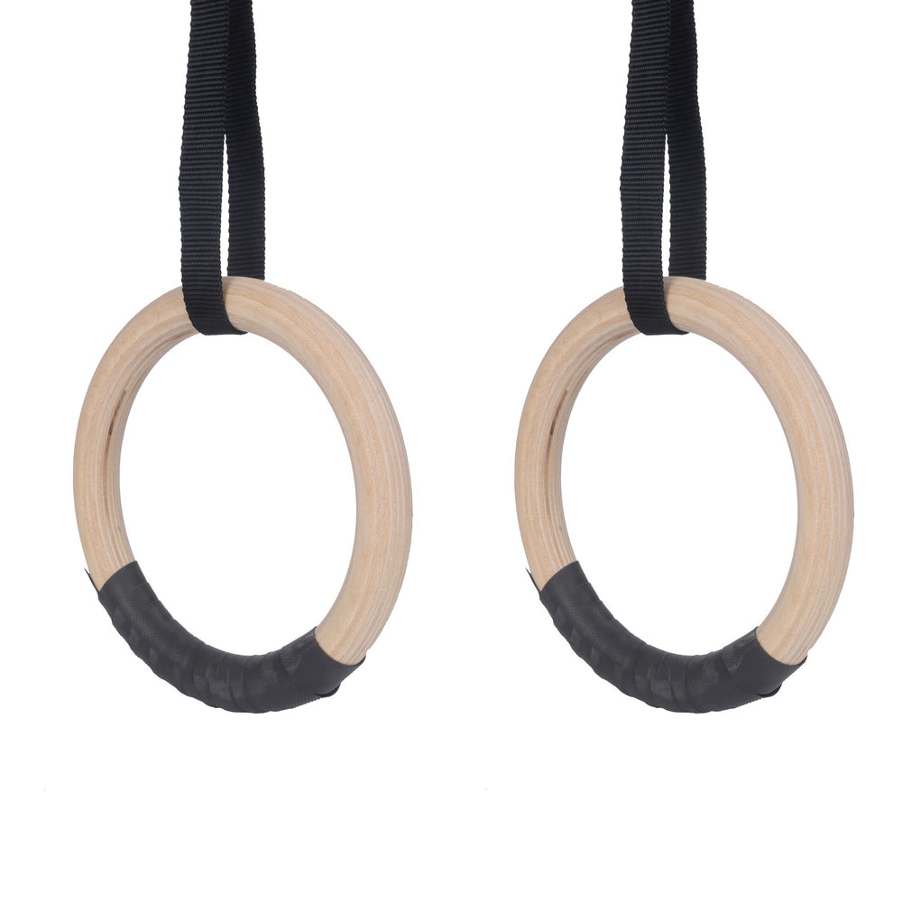 Anelli da ginnastica in legno, set da 2