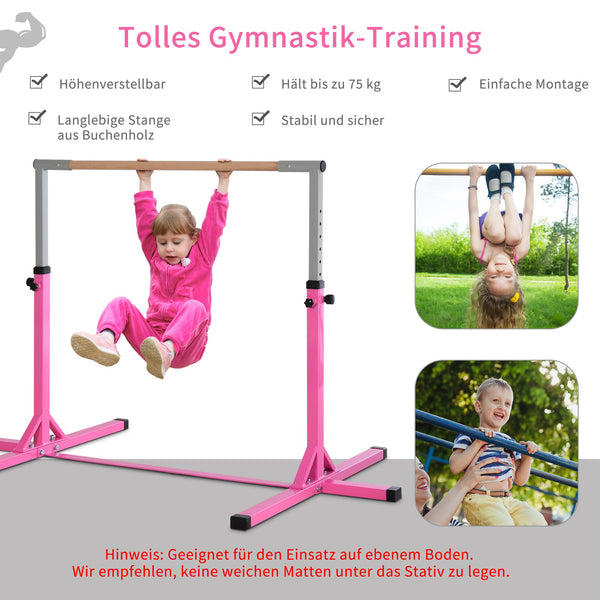 Turnstange Turnreck Reckstange Gymnastikstange 13 Stufen Rosa
