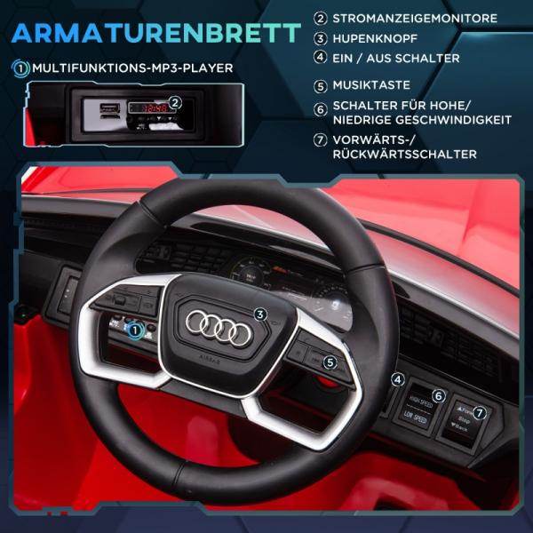 Kinder-Elektroauto, bis 5 km/h, mit Sicherheitsgurt, Fernbedienung Musikfunktion, rot
