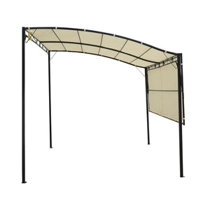 Markise Gartenpavillon mit klappbarem Seitendach Creme + Schwarz 3x2,5 m