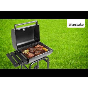 Holzkohlegrill mit Deckel und Thermometer