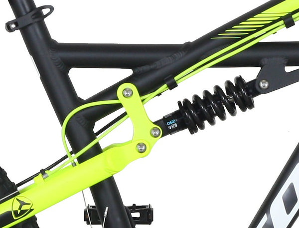 TOTEM vollgefedertes Mountainbike, schwarz/gelb - Rahmen: 46cm