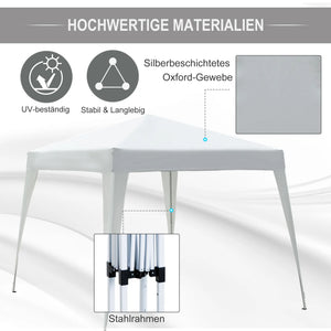 Faltpavillon 3x3m Pavillon Faltzelt Partyzelt Gartenzelt Popup Weiss