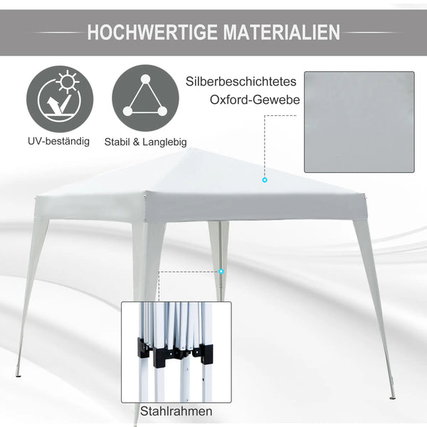 Faltpavillon 3x3m Pavillon Faltzelt Partyzelt Gartenzelt Popup Weiss