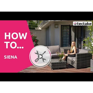 Rattan Lounge Siena natur/dunkelgrau