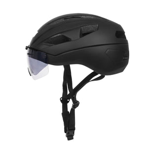 Velohelm Skatehelm mit Visier 58 - 61 cm schwarz