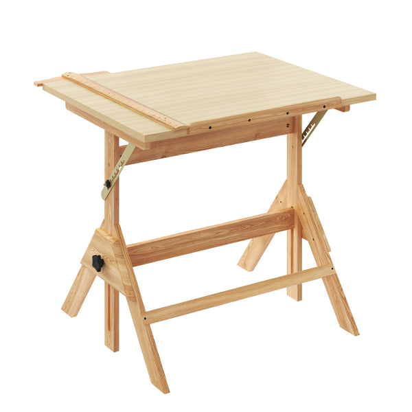 Zeichentisch verstellbar 90 x 60 x 75 - 96 cm natur