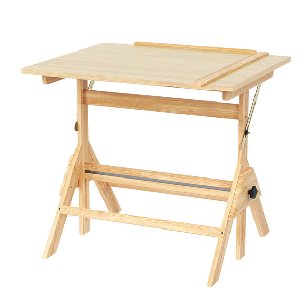 Zeichentisch verstellbar 90 x 60 x 75 - 96 cm natur