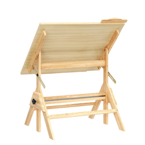 Zeichentisch verstellbar 90 x 60 x 75 - 96 cm natur