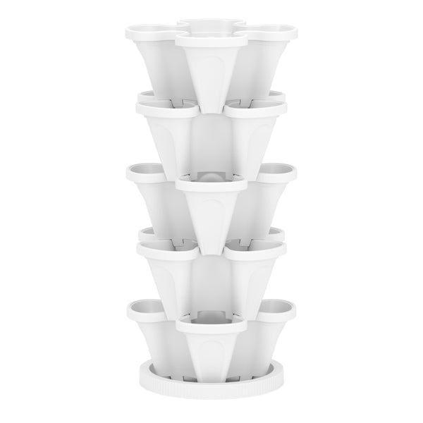 Pflanzenturm 5 Ebenen 35 x 69 cm weiss