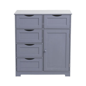 Vintage Kommode Nostalgie 5 Schubladen und 1 Tür 80x70x35cm grau