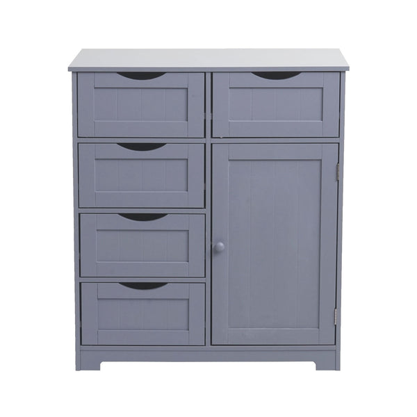 Vintage Kommode Nostalgie 5 Schubladen und 1 Tür 80x70x35cm grau