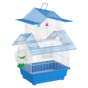 Vogelkäfig 30 x 23 x 45 cm weiss/blau