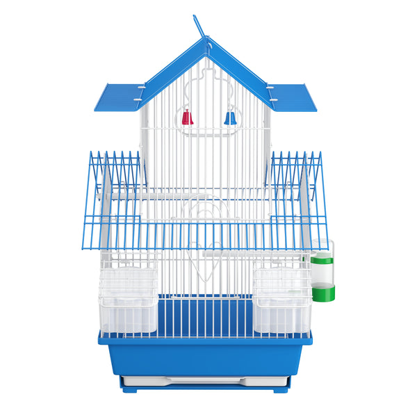 Vogelkäfig 30 x 23 x 45 cm weiss/blau