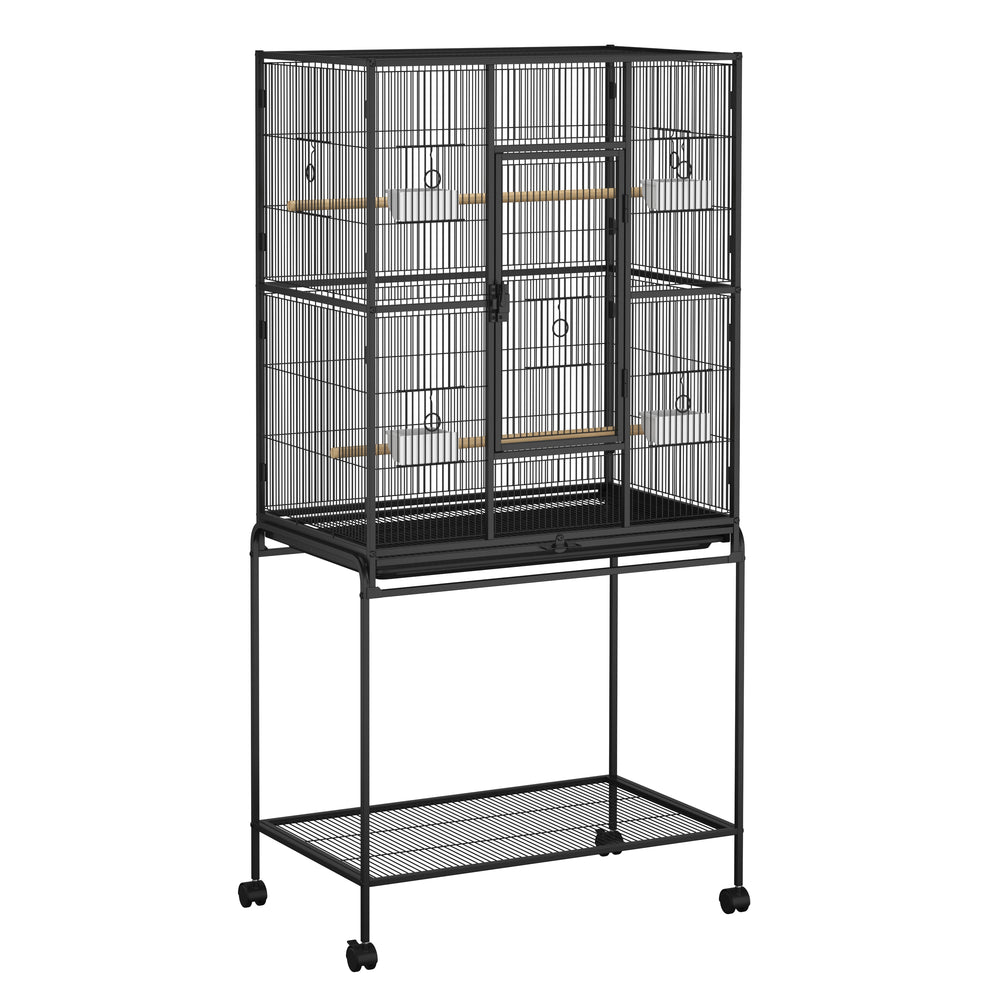 Vogelkäfig 79 x 46 x 159 cm schwarz