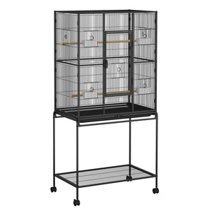 Vogelkäfig 79 x 46 x 159 cm schwarz