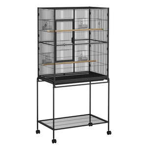 Vogelkäfig 79 x 46 x 159 cm schwarz