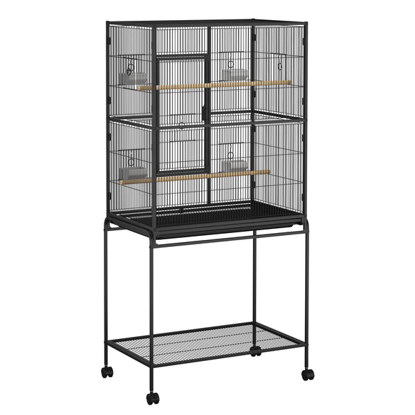 Vogelkäfig 79 x 46 x 159 cm schwarz