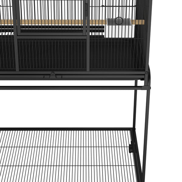 Vogelkäfig 79 x 46 x 159 cm schwarz