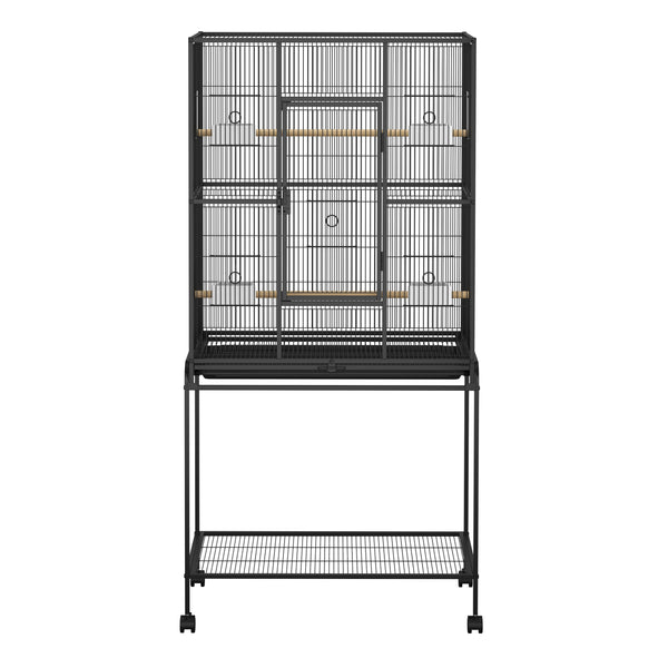 Vogelkäfig 79 x 46 x 159 cm schwarz