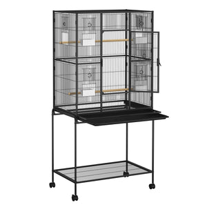 Vogelkäfig 79 x 46 x 159 cm schwarz