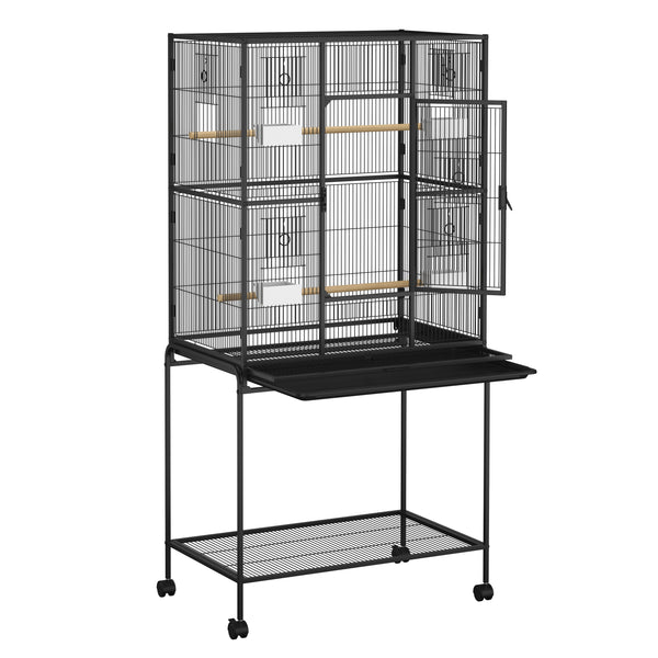 Vogelkäfig 79 x 46 x 159 cm schwarz
